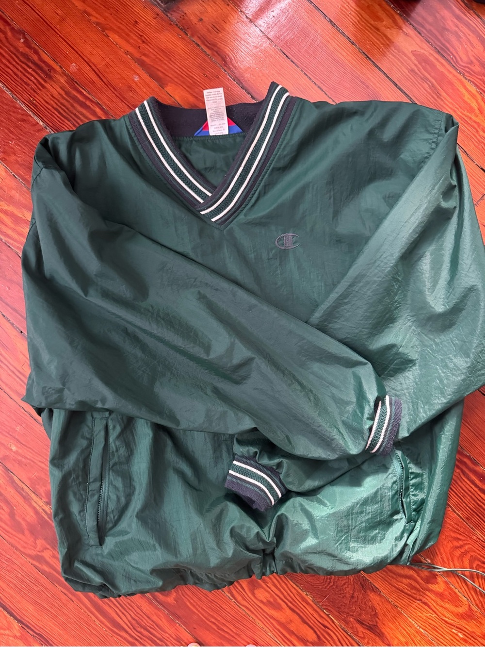 Vintage Champion Forest Green V-Neck Pullover
